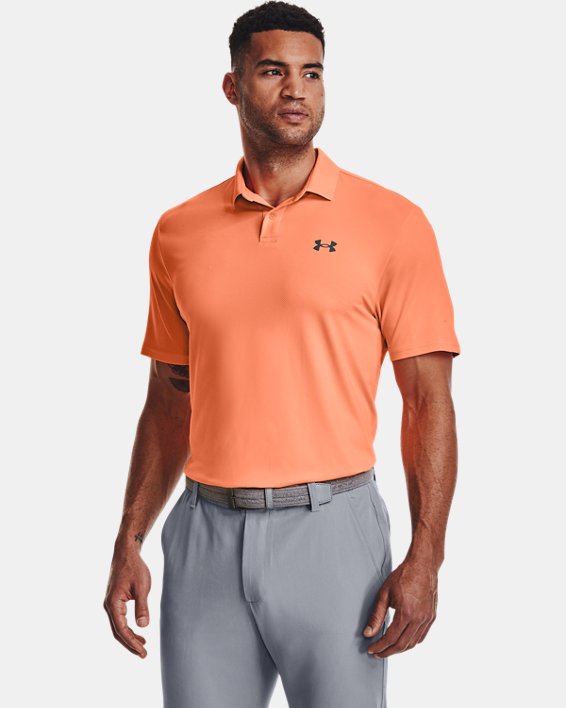 Herren UA Performance strukturiertes Poloshirt, Orange, pdpMainDesktop image number 0